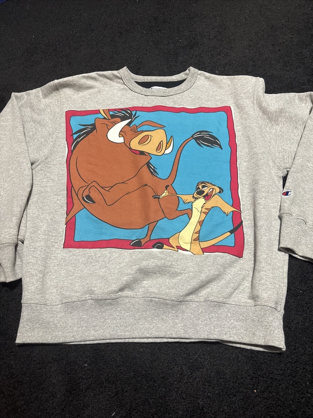 Vintage Champion Tamone And Pumba Sweatshirt. Super Comfy And Cool Design Size L